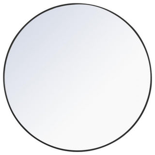 Home Living Metal Frame Round Mirror, Black, 48"