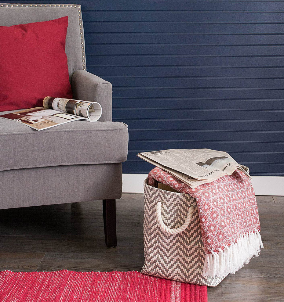 Paper Bin Chevron Gray Rectangle Large 17"x12"x12"