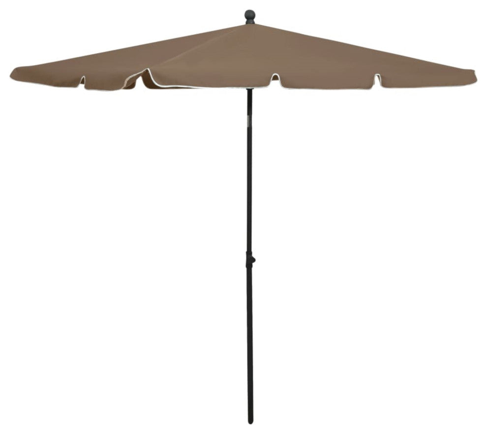 vidaXL Garden Parasol with Pole 82.7"x55.1" Taupe