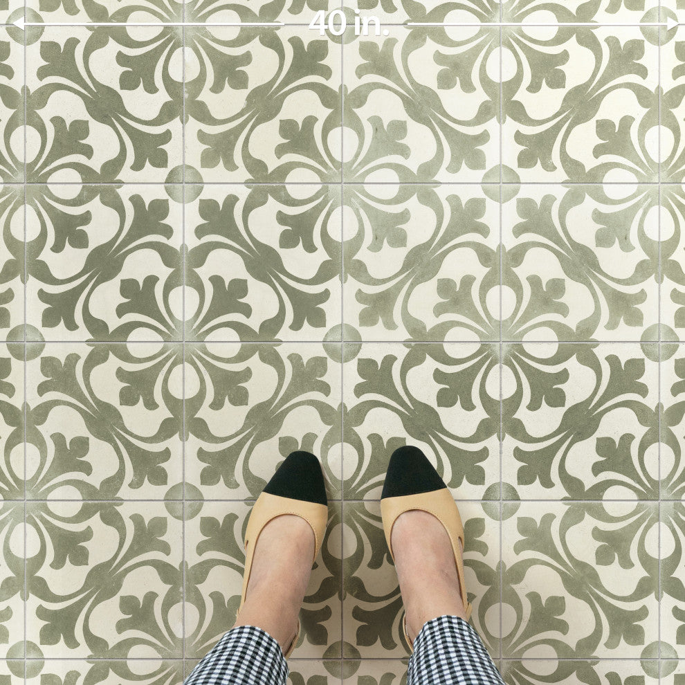 Kings Nouveau Sage Ceramic Floor and Wall Tile