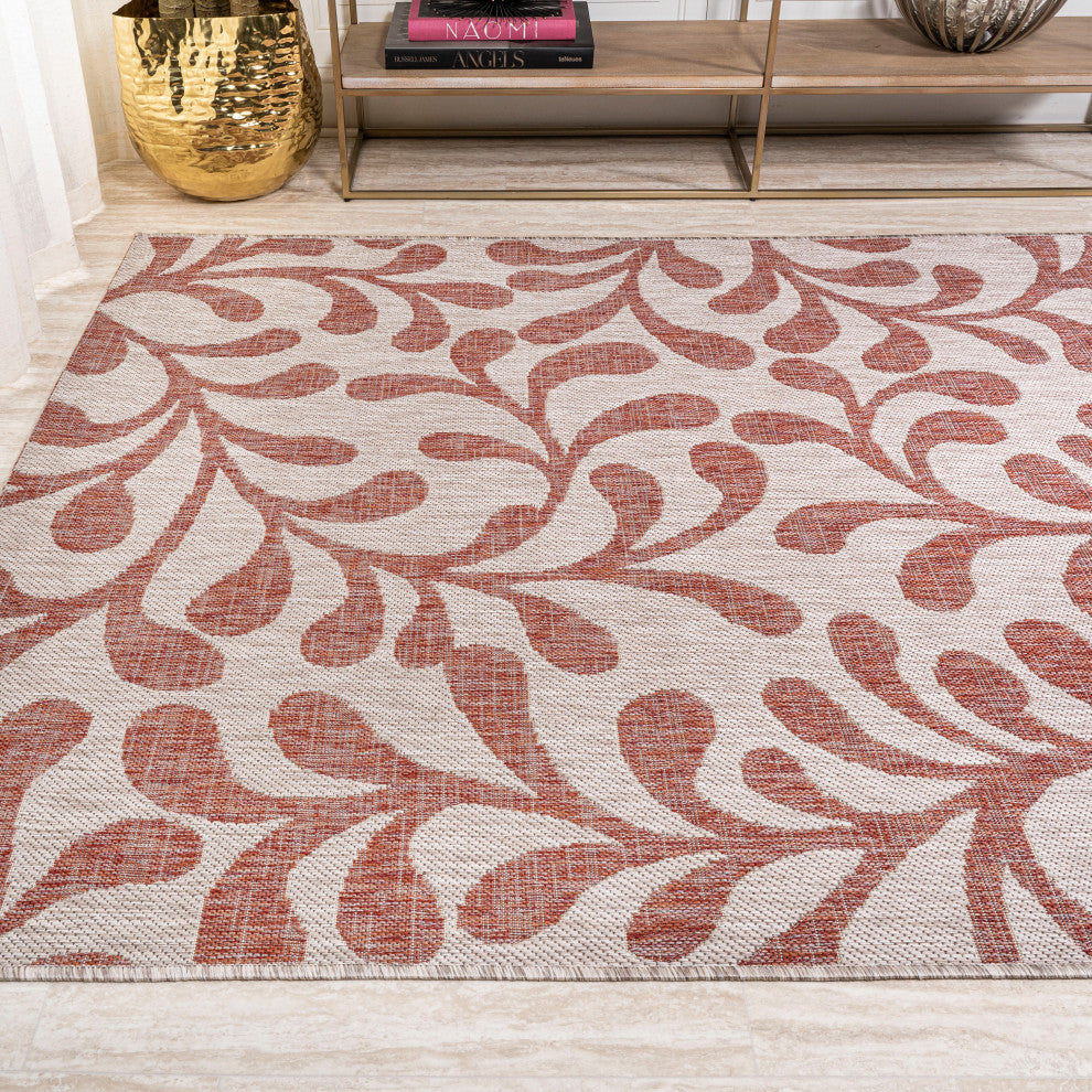 Vine All Over Indoor/Outdoor Red/Beige 8'x10' Area Rug