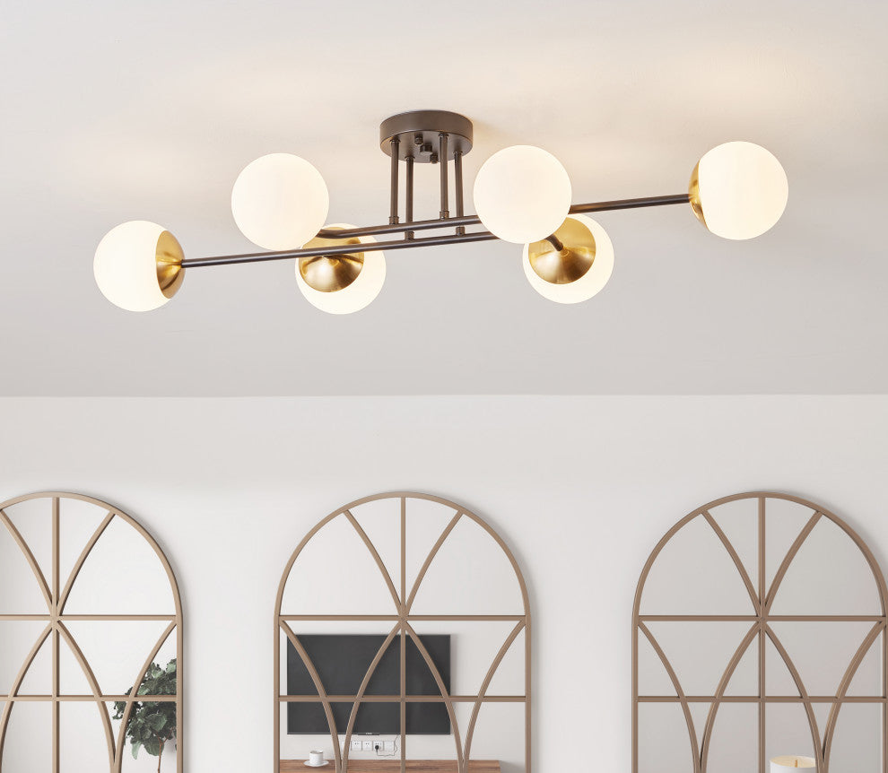 Modern Ceiling Light Flush Mount Chandelier, 6-Light