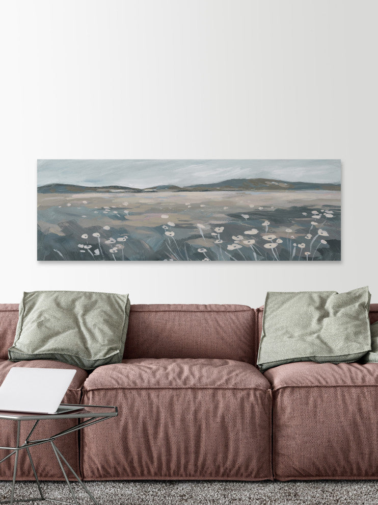"Wild Poppy Plains" Painting Print on Wrapped Canvas, 60x20