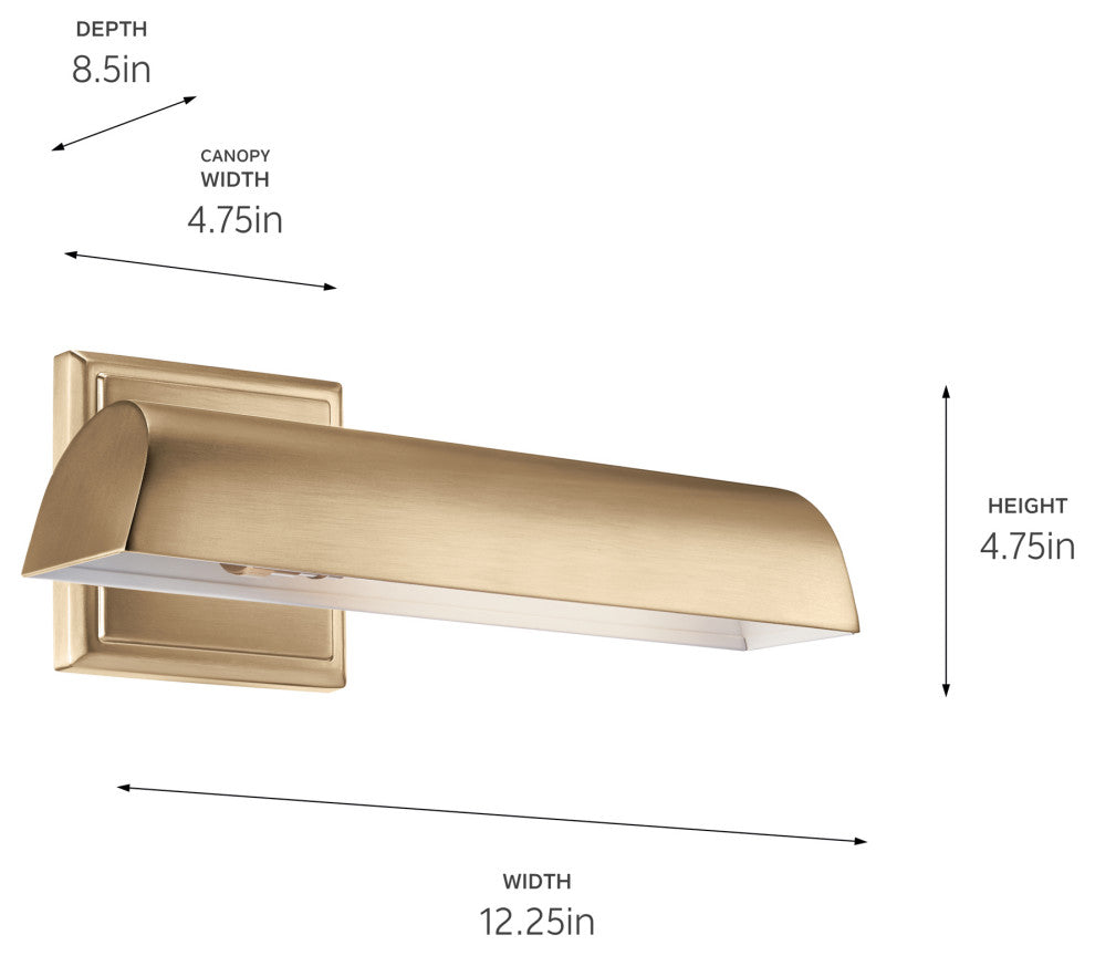 Carston 1 Light Picture Light, Champagne Bronze, 12"