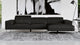 Raj Black Reclining Leather Sectional, Right Chaise