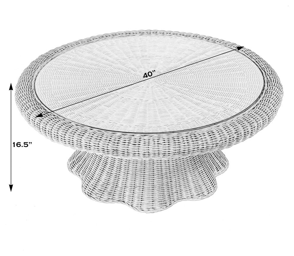 Flora Rattan Scalloped Coffee Table