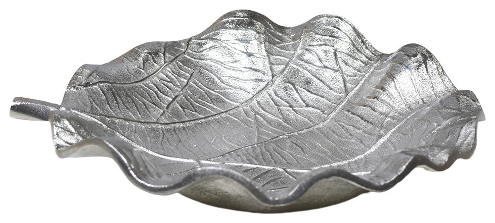 Handmade Decorative Aluminium Tray, Silver Color Coated