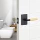 Levanto Privacy Rosette, Flat Black, Knurled Grip in Satin Brass