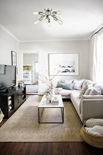 Milano Sputnik Ceiling Light 8-light Flush Mount Fixture, Brushed Nickel