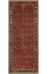 Fine Vintage Distressed Hadlee Red/Charcoal Runner, 3'11x9'10