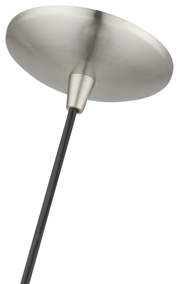 Endicott 1-Light Brushed Nickel Bell Pendant, Gold Inside