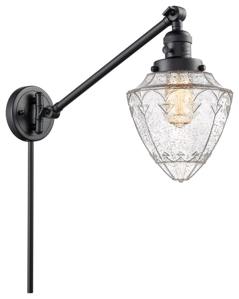 Innovations 237-BK-G664-7-LED 1 Light Swing Arm, Switch, Matte Black