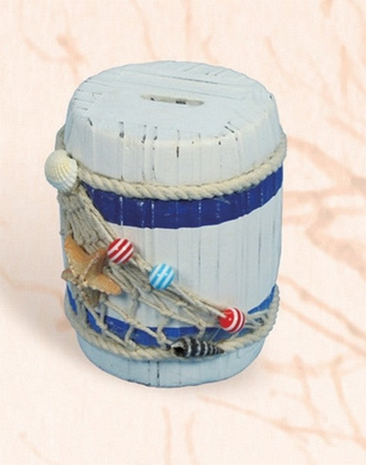 Wooden Barrel Coin Bank