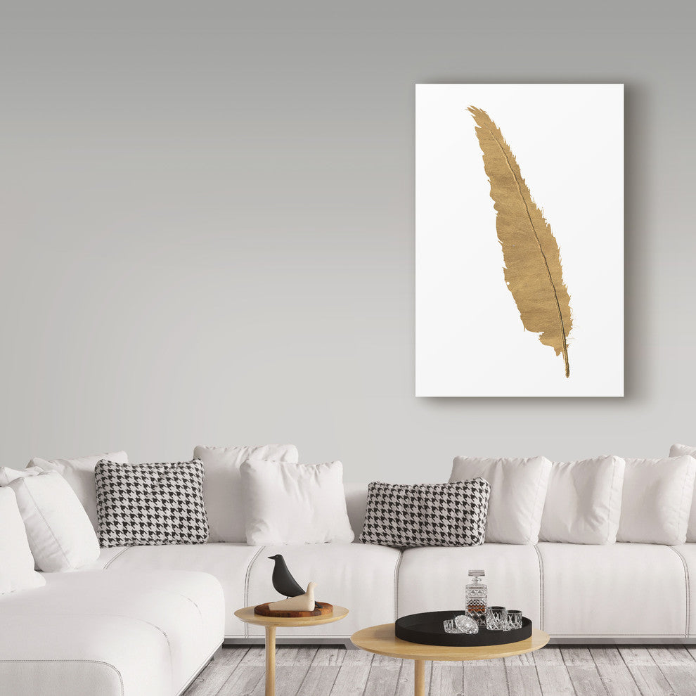 Chris Paschke ''Pure Gold Feather Vi'' Canvas Art, 19"x12"