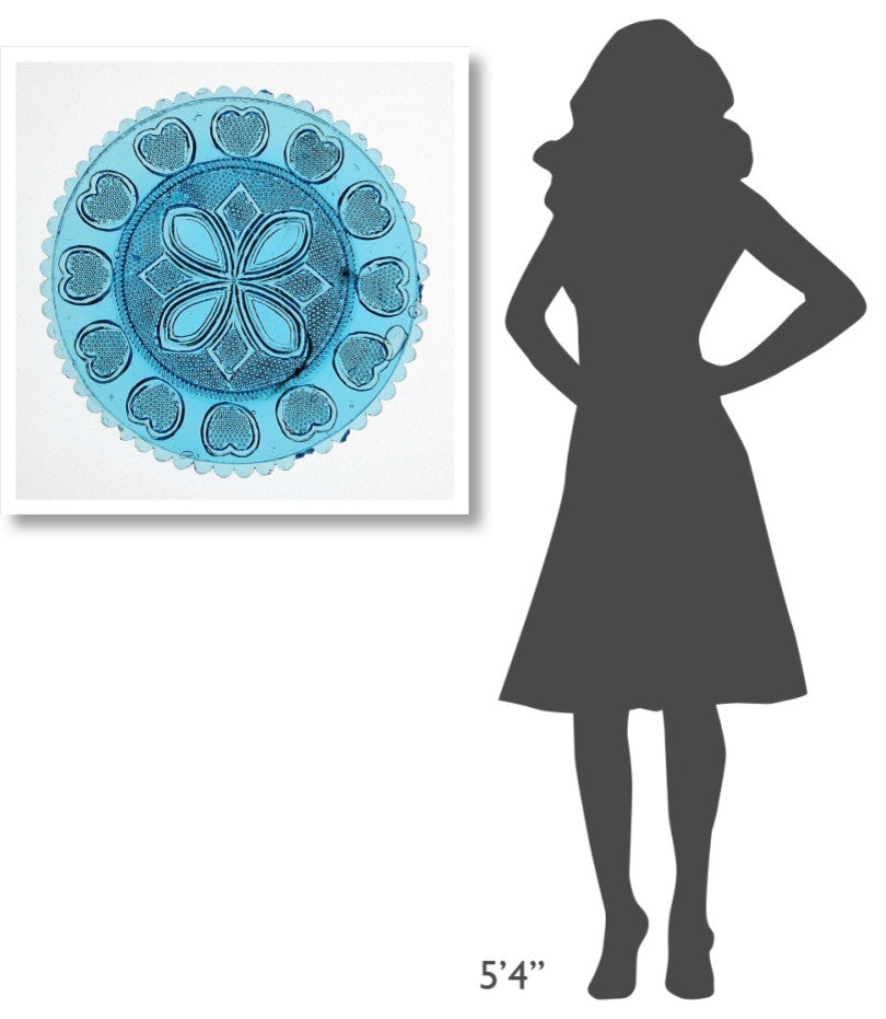"Blue Pressed Glass Plate" Print 19th Century American Glassmaker, 32"x32"