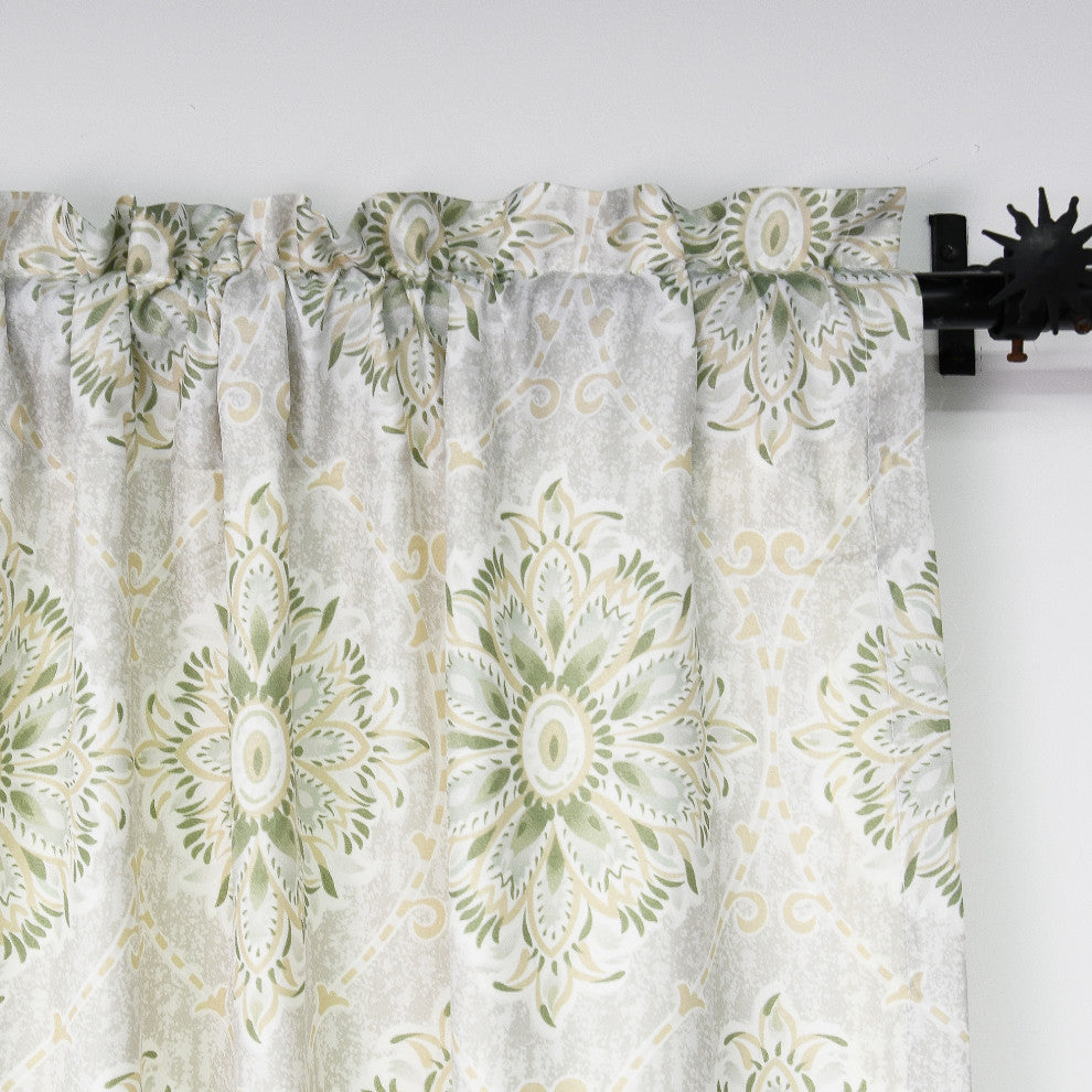 Bloom Medallion 2 Piece Curtain Set, Taupe, 2 Panels 60" X 84"