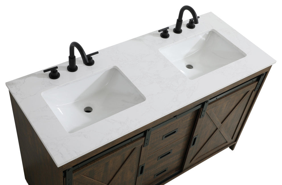 Home Living 54" Double Bathroom Vanity, Expresso