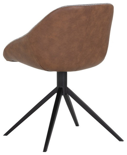 Mccoy Swivel Dining Chair, November Gray/Cinnamon Brown