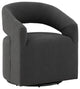 Mindy Boho Boucle Upholstered Swivel Accent Barrel Chair, Gray