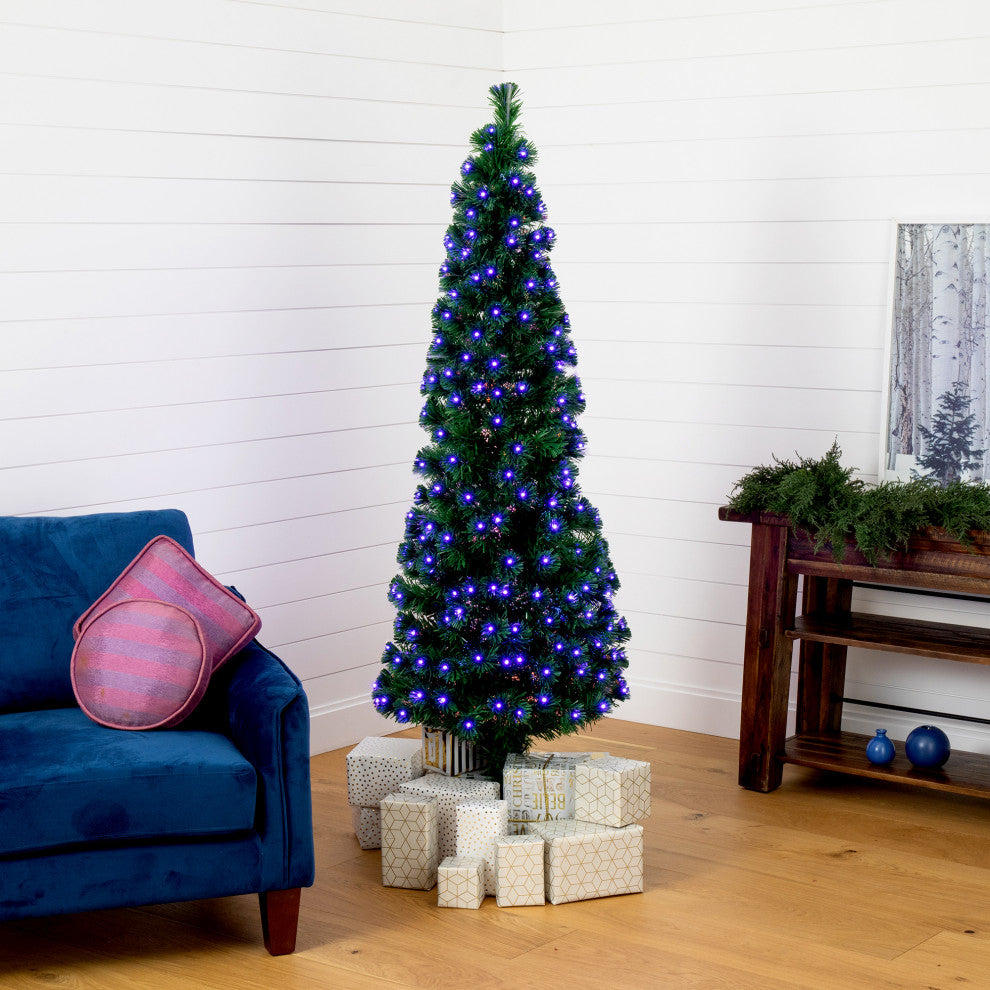 6ft. Slim Pre-Lit Fiber Optic Artificial Christmas Tree