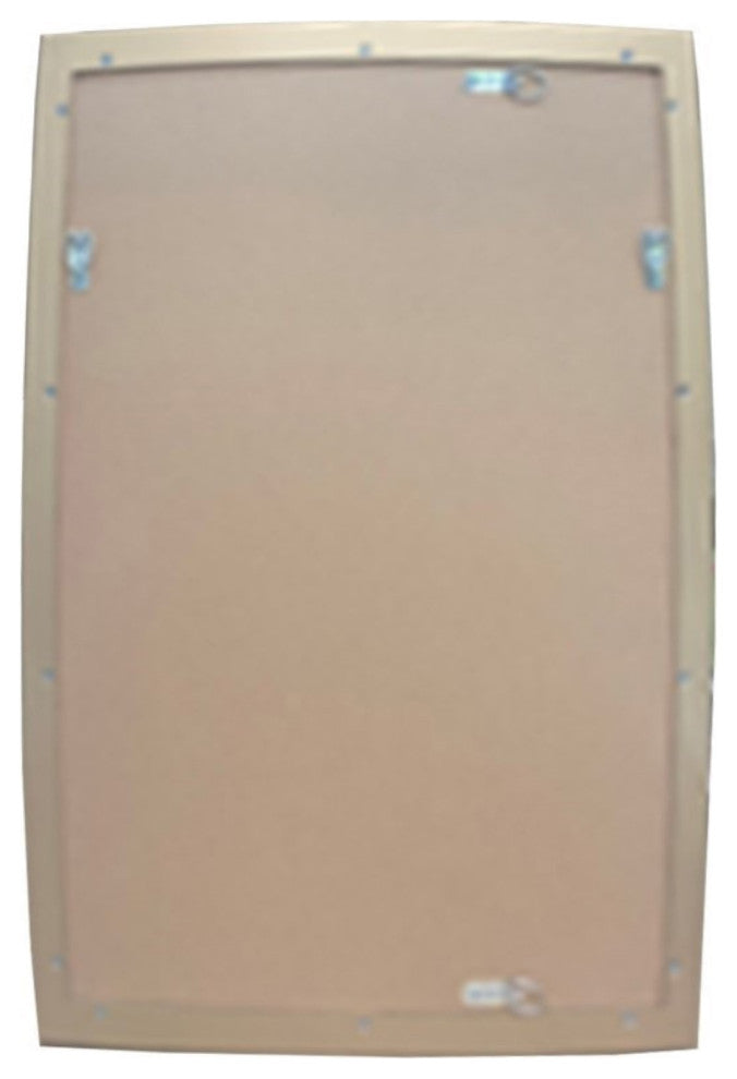 Rectangular Metal Frame Mirror, Brushed Silver