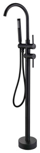 Givingtree Contemporary Floor Mount Tub Filler Trim, Brushed Nickel, Matte Black