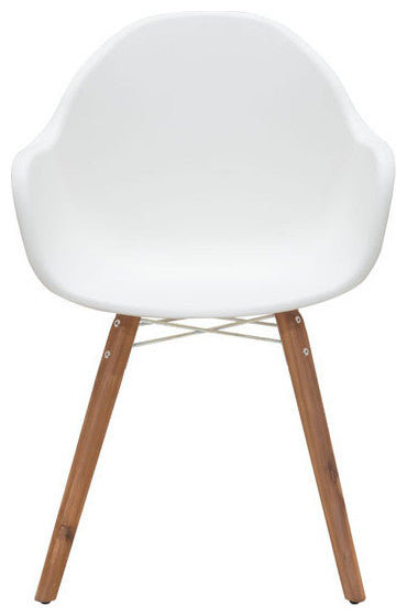 22.8" X 24" X 34" 4 Pcs White Polypropylene Dining Chair