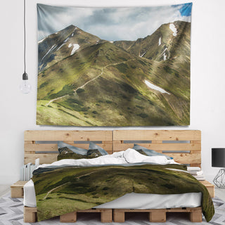 Trekking Patch in Tatra Mountains Landscape Wall Tapestry, 60"x50"