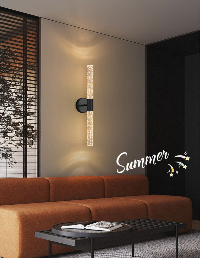 Modern Golden Wall Lamp in Minimalistic Style for Bedroom, Corridor, Black, Warm Light