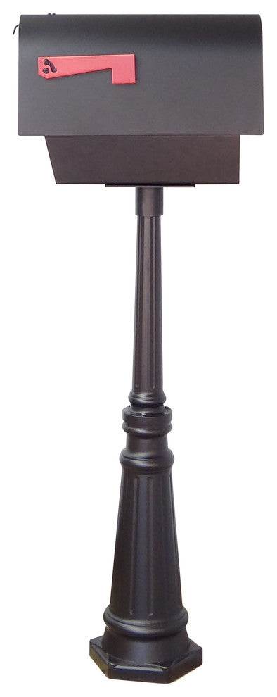 Titan Aluminum Curbside Mailbox With Newspaper Tube and Tacoma Mailbox Post