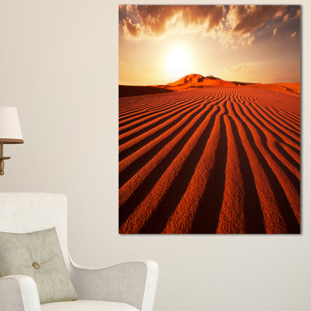 "Endless Brown Desert Dunes" Modern Landscape Wall Art Canvas, 30"x40"