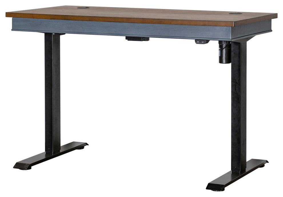 Farmhouse Electric Sit/Stand Desk Height Adjustable Table Blue