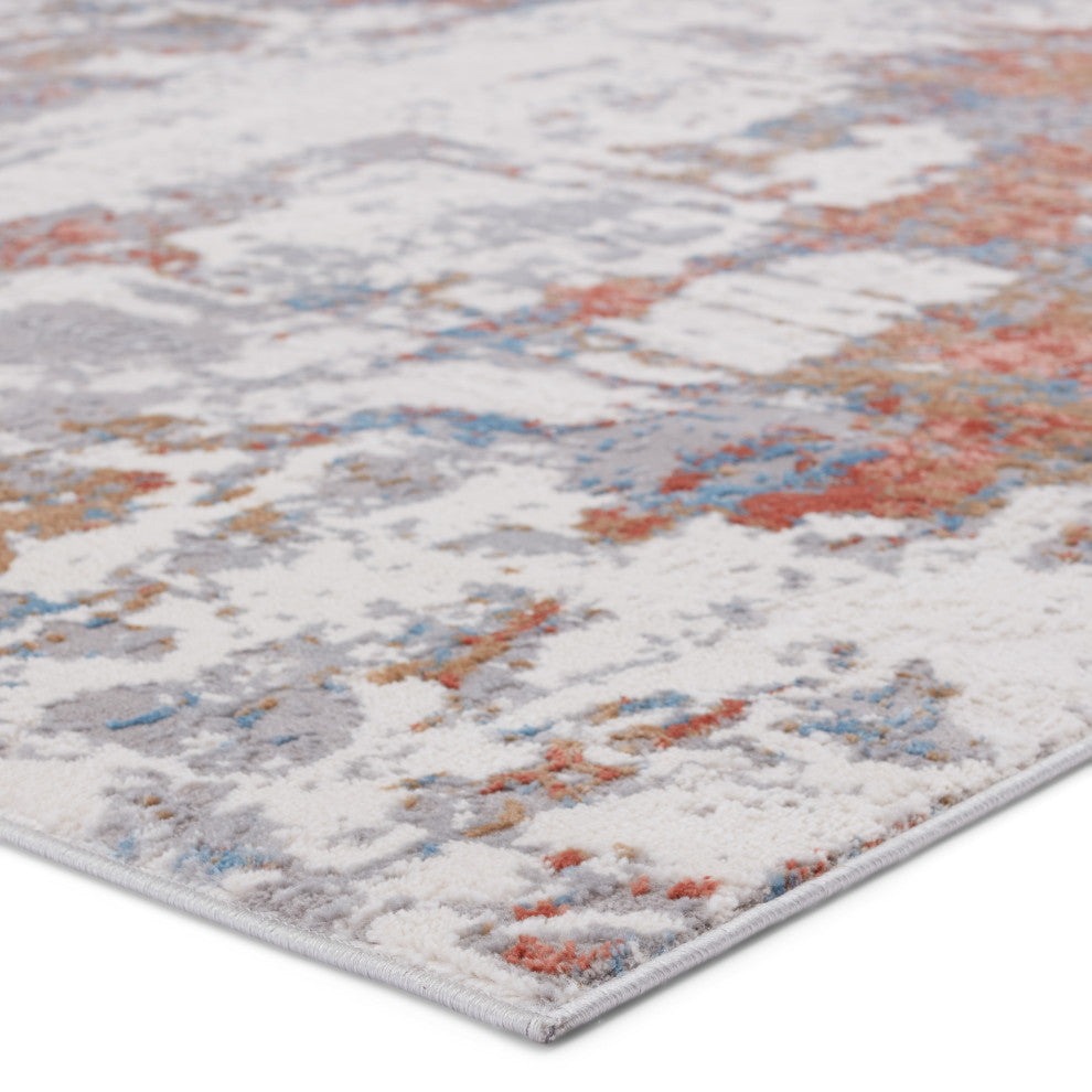 Vibe by Jaipur Living Tocarra Abstract Gray/Red Runner Rug 3'x12'