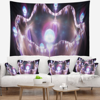 3D Surreal Purple Illustration Abstract Wall Tapestry, 39"x32"