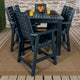 Glennville 7-Piece 42x72 Counter Dining Set, Weathered Acorn, Federal Blue