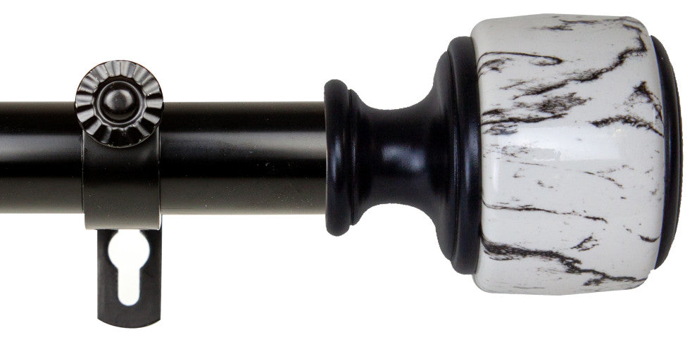 Kaylee 1" Diameter Curtain Rod, Black, 120-170"