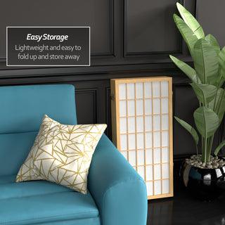 3' Tall Window Pane Shoji Screen, Natural, 6 Panels