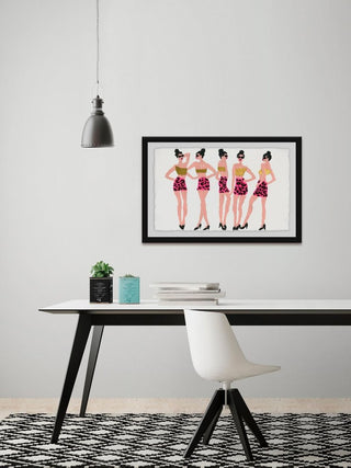 "Glam Pose" Framed Painting Print, 36"x24"