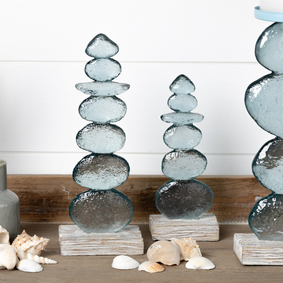 Stacking Rock Sculpture, 2-Piece Set