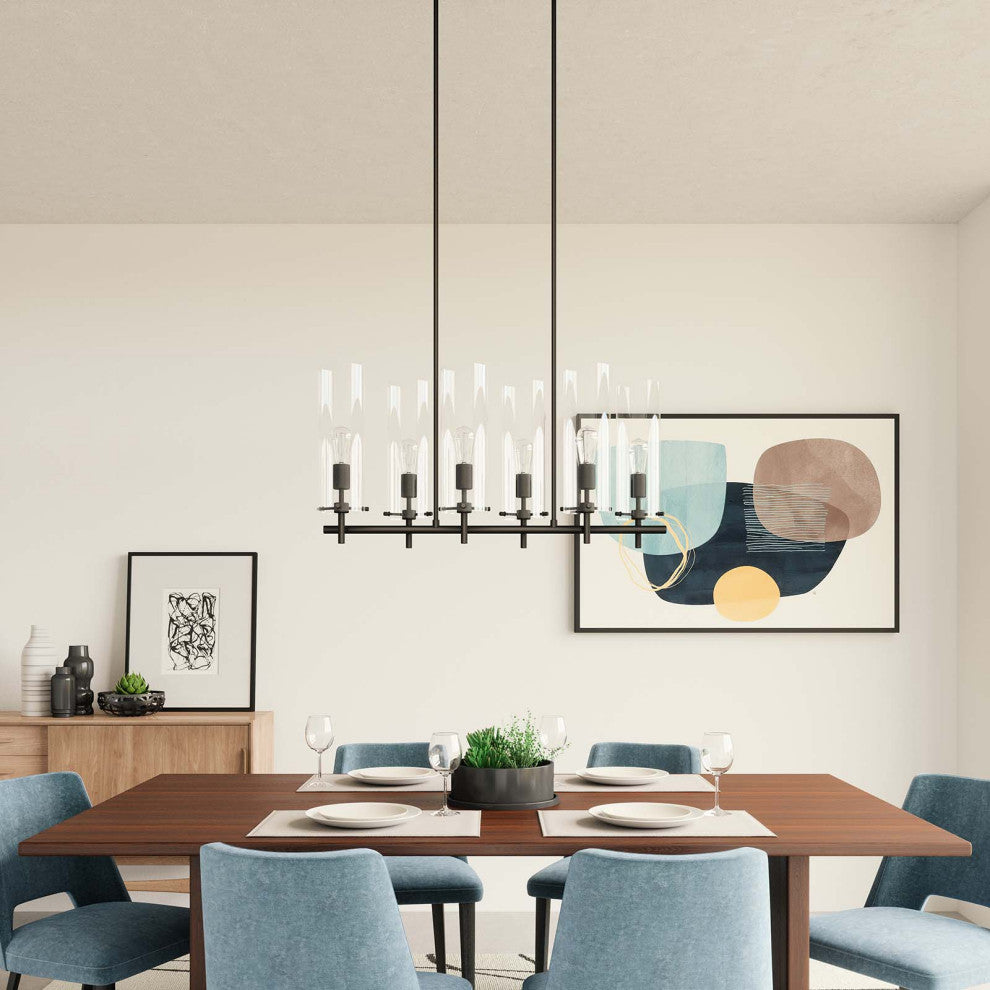 Skylark 6-Light Chandelier, Clear Black