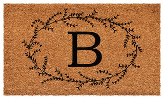 Calloway Mills Rustic Leaf Vine Monogrammed Doormat, 30"x48", Letter B