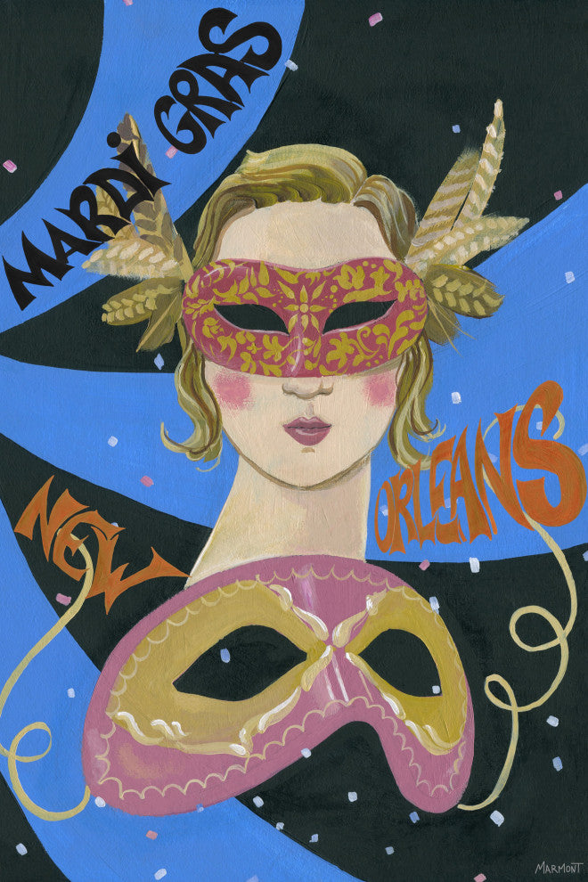 "Fat Tuesday" Painting Print on Wrapped Canvas, 8x12