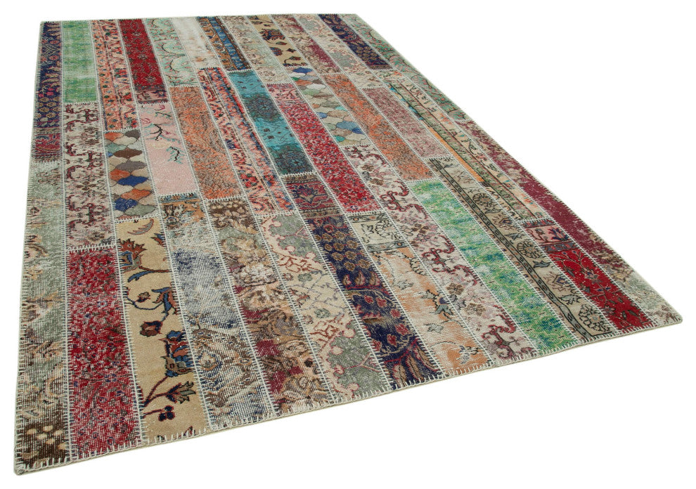 Rug N Carpet - Hand-Knotted Anatolian 6' 8" x 10' 1" Rustic Patchwork Area Rug