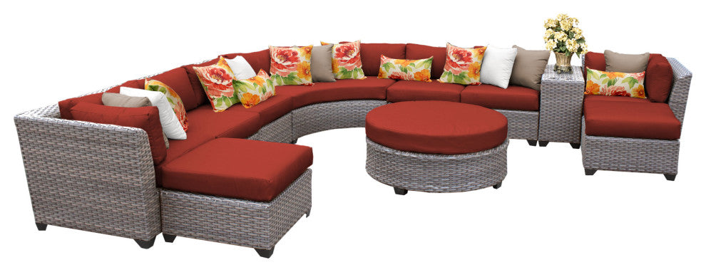 Florence 11 Piece Outdoor Wicker Patio Furniture Set 11c