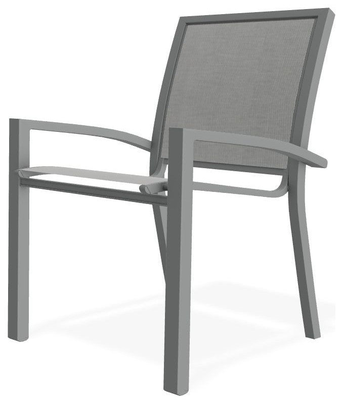 Kendall Sling Stackable Outdoor Dining Chair, Alloy/Graphite