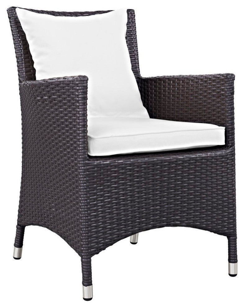 Espresso White Convene 5-Piece Outdoor Patio Dining Set