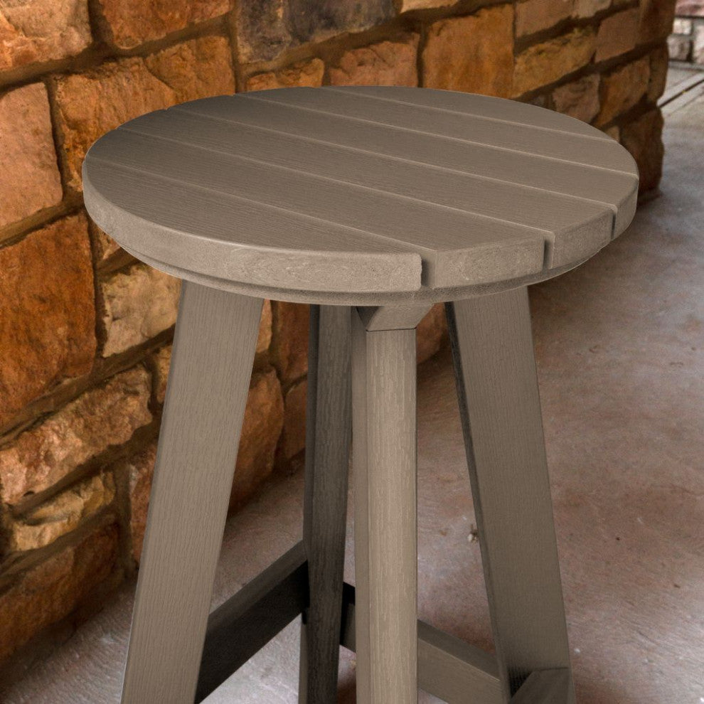 Birch Round Bar Height Stool, Woodland Brown