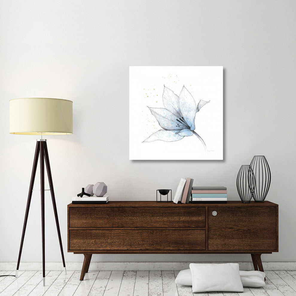 "Blue Graphite Flower IX" Digital Paper Print by Avery Tillmon, 38"x38"