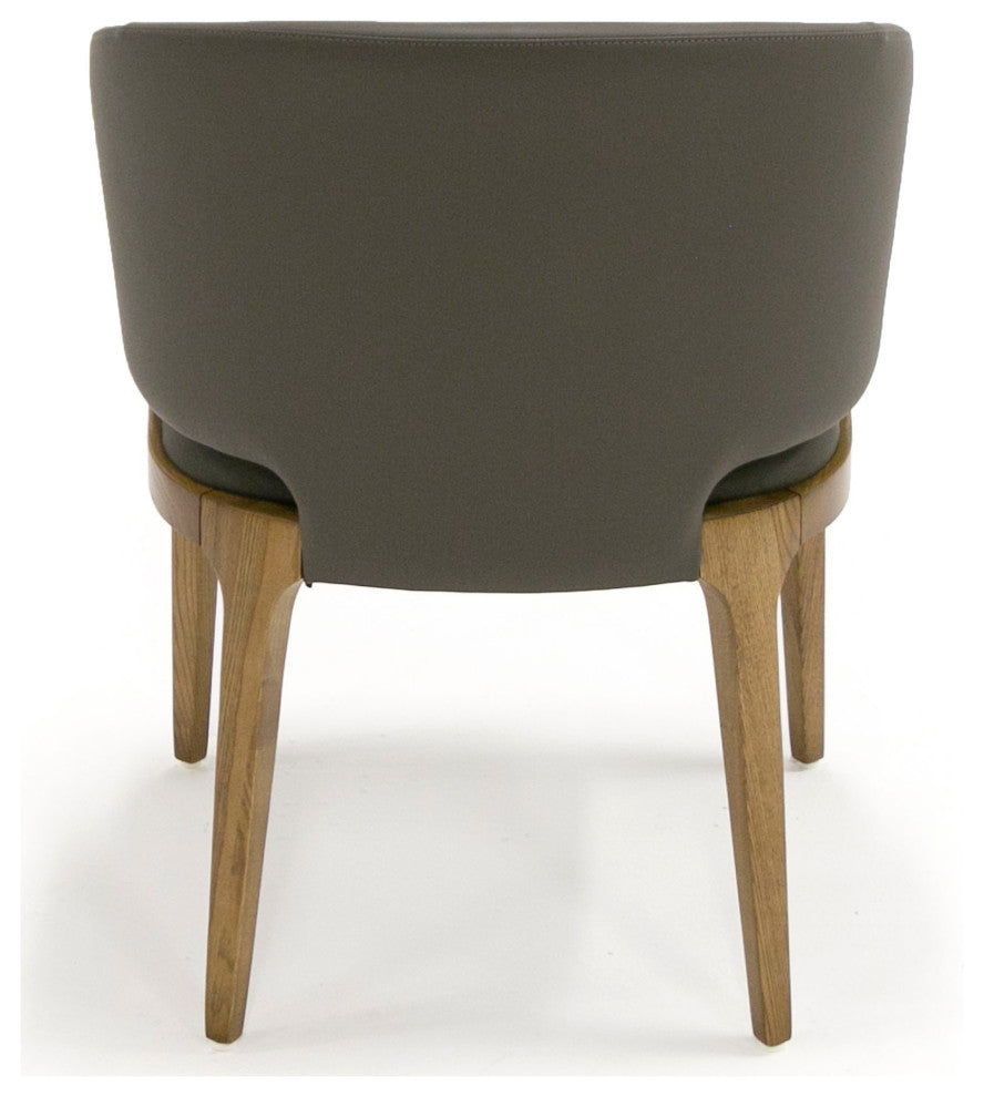 Modrest Baskin Brown and Walnut Arm Dining Chair
