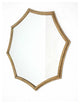 HomeRoots 33" x 33" x 1" Gold Curved Hexagon Frame Cosmetic Mirror